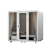 Homelements 4 Persons 2.2x1.8x2.3m White & Black Sleep Cabin Model Mobile Soundproof Room Home Live Broadcast Room Singing Cabin Recording Studio Indoor Telephone Booth Piano Sleeping Soundproof Silent Cabin